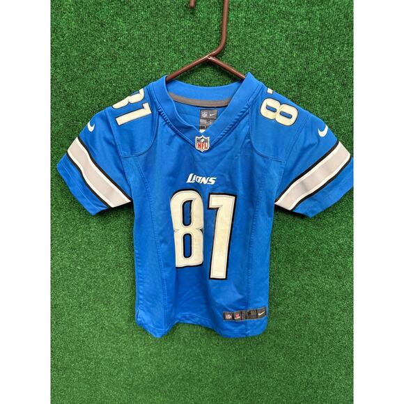 Youth Nike Detriot Lions Baby Blue Calvin Johnson Jersey Sz Small UNISEX - Picture 1 of 5